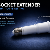 Socket ExtenderLight Socket Extender, E26/E27 Light Bulb Socket Extender Standard Medium Base, 5.31 inch LED Light Bulb Extension Socket Adapter for Screw in Ceiling Fan Light Socket Fan Extender